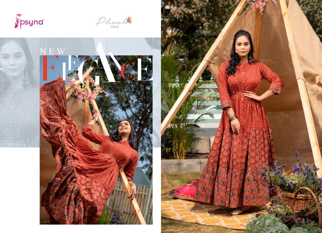 psyna Phool Vol 5 cotton cambric Beautiful look anarkali kurta catalog