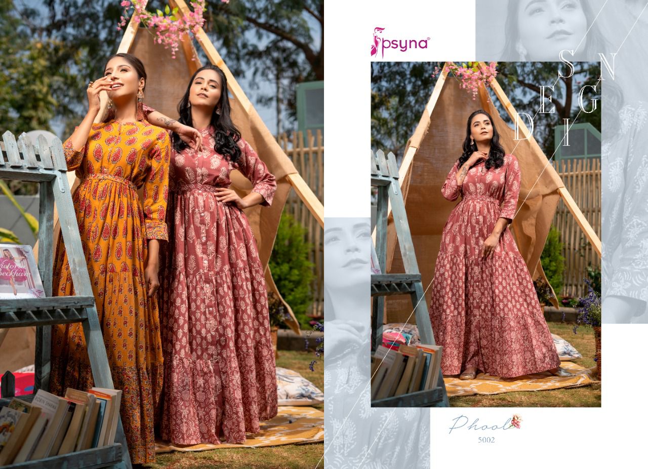 psyna Phool Vol 5 cotton cambric Beautiful look anarkali kurta catalog