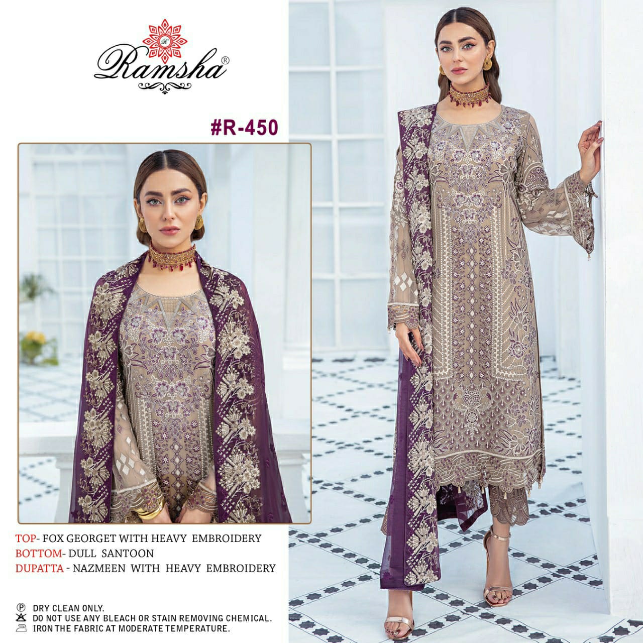 Ramsha ramsha r-450 Salwar Kameez Georgette Singles