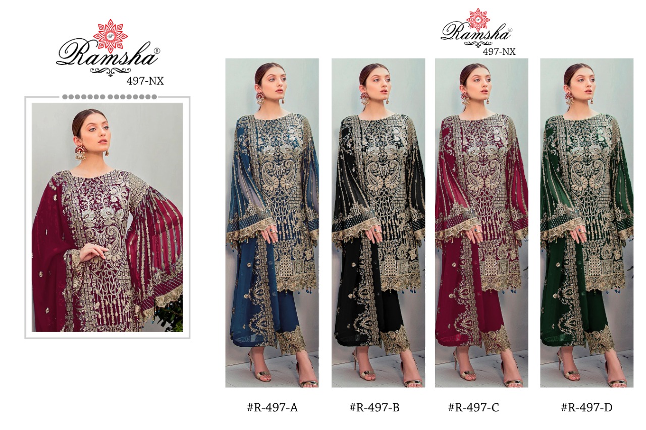 ramsha ramsha r 497 nx georget regal look salwar suit catalog