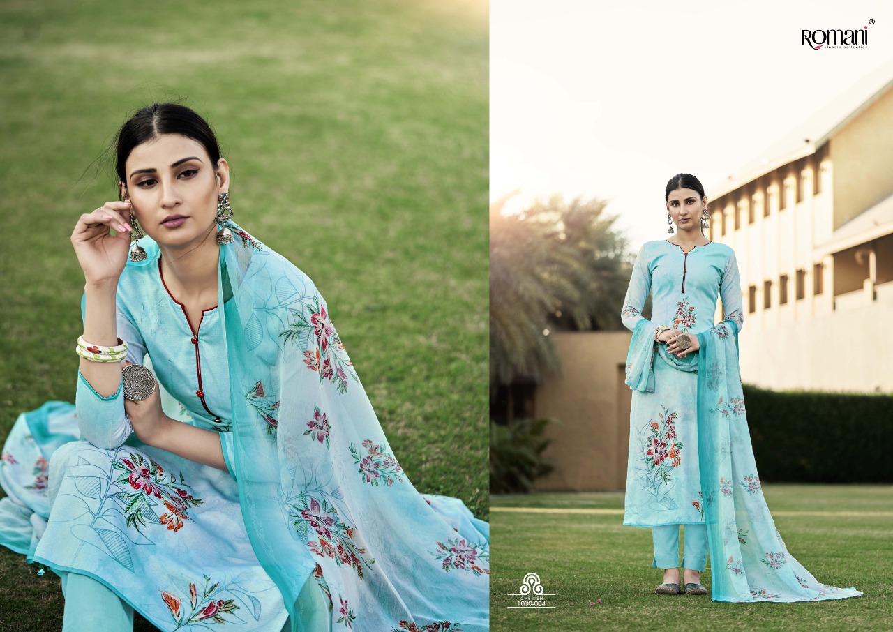 romani cherish chiffon innovative look salwar suit catalog