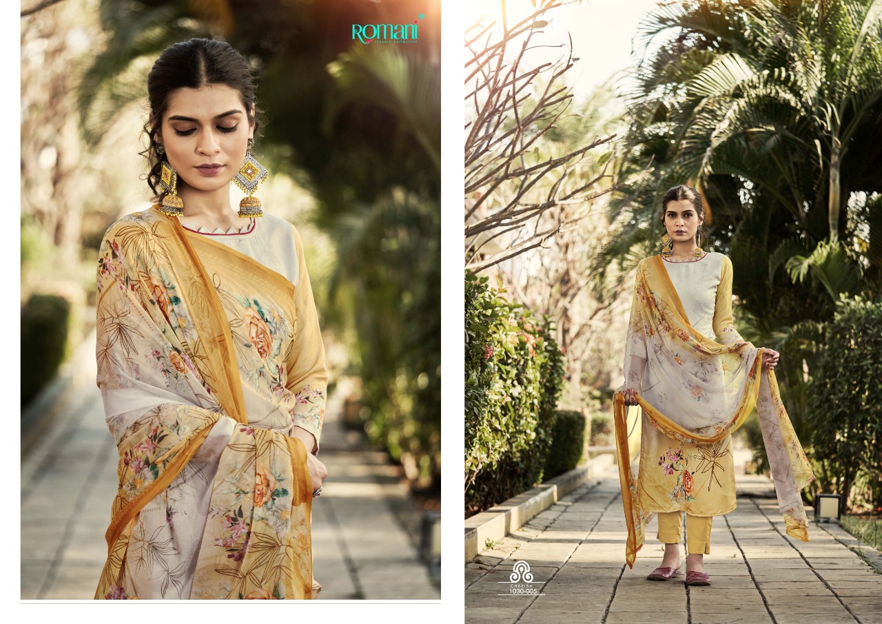 romani cherish chiffon innovative look salwar suit catalog