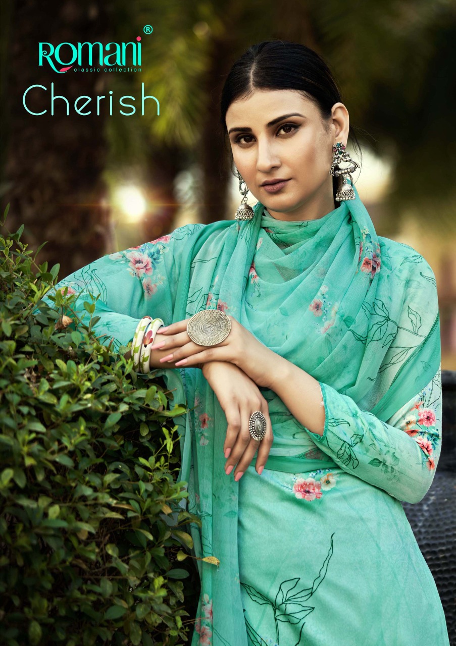 romani cherish chiffon innovative look salwar suit catalog