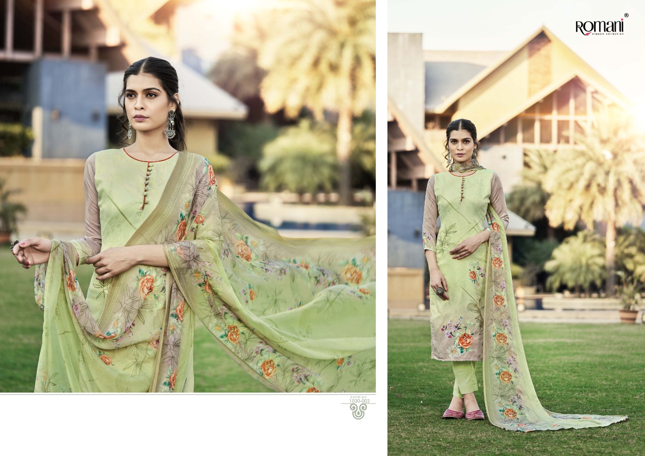 romani cherish chiffon innovative look salwar suit catalog