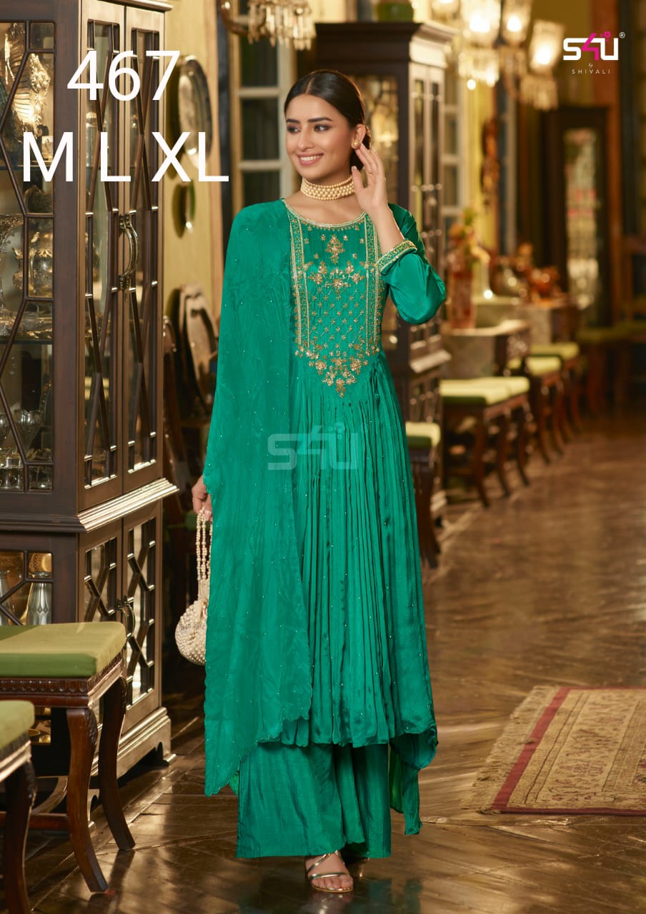 467 fancy elegant top bottom with dupatta size set