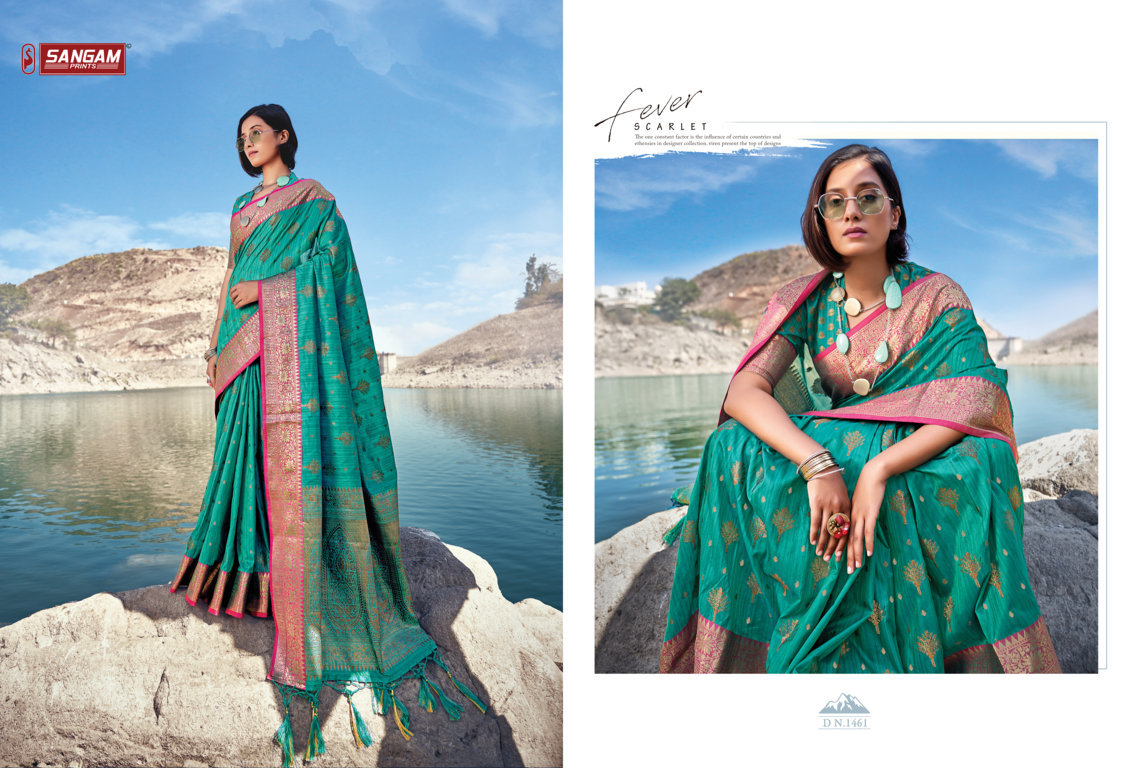 sangam print kahira silk new Banarasi silk graceful look saree catalog