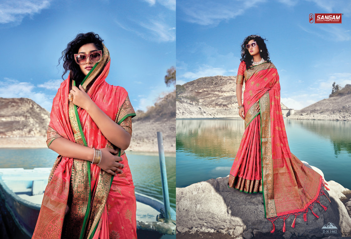 sangam print kahira silk new Banarasi silk graceful look saree catalog