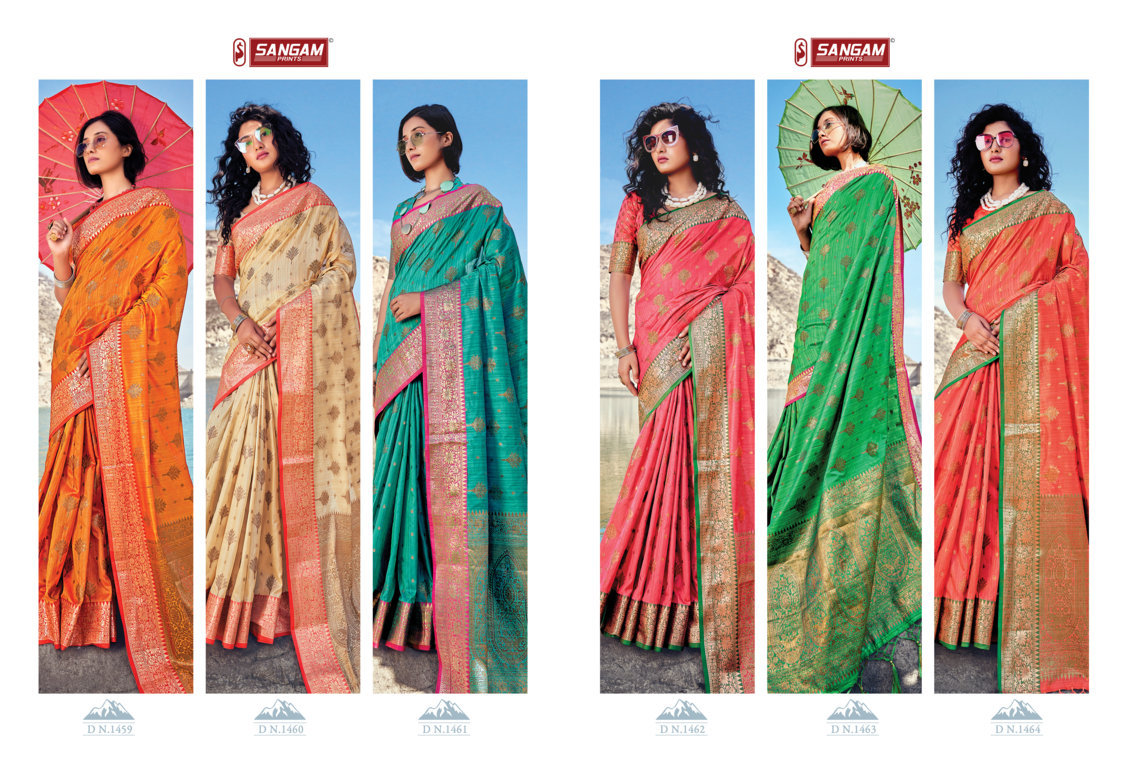 sangam print kahira silk new Banarasi silk graceful look saree catalog