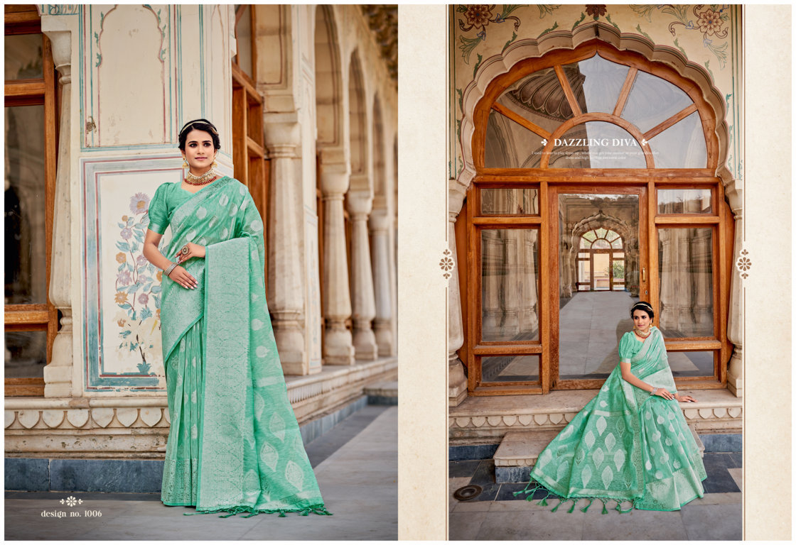 sangam print katan silk linen elegant saree catalog