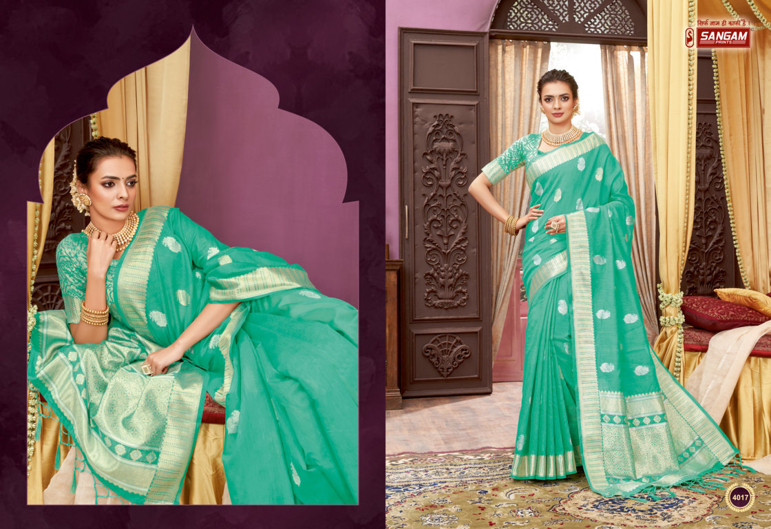 sangam print lado cotton attractive look saree catalog