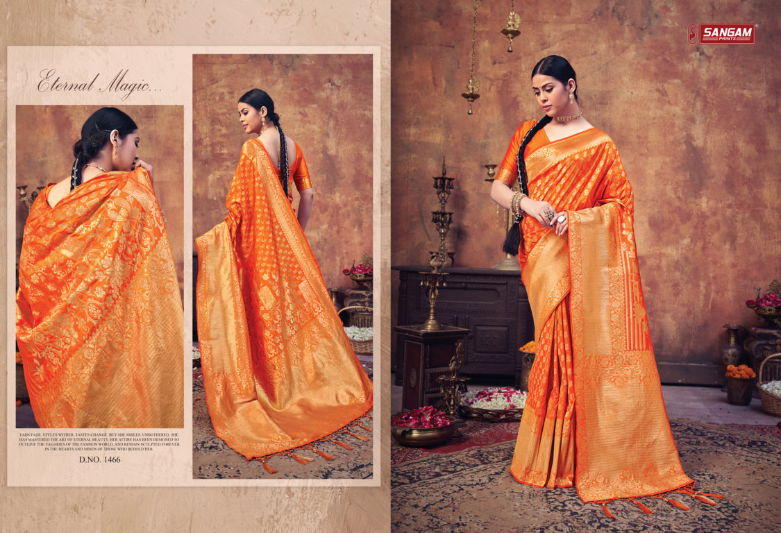 sangam print maharani silk Banarasi silk graceful look saree catalog