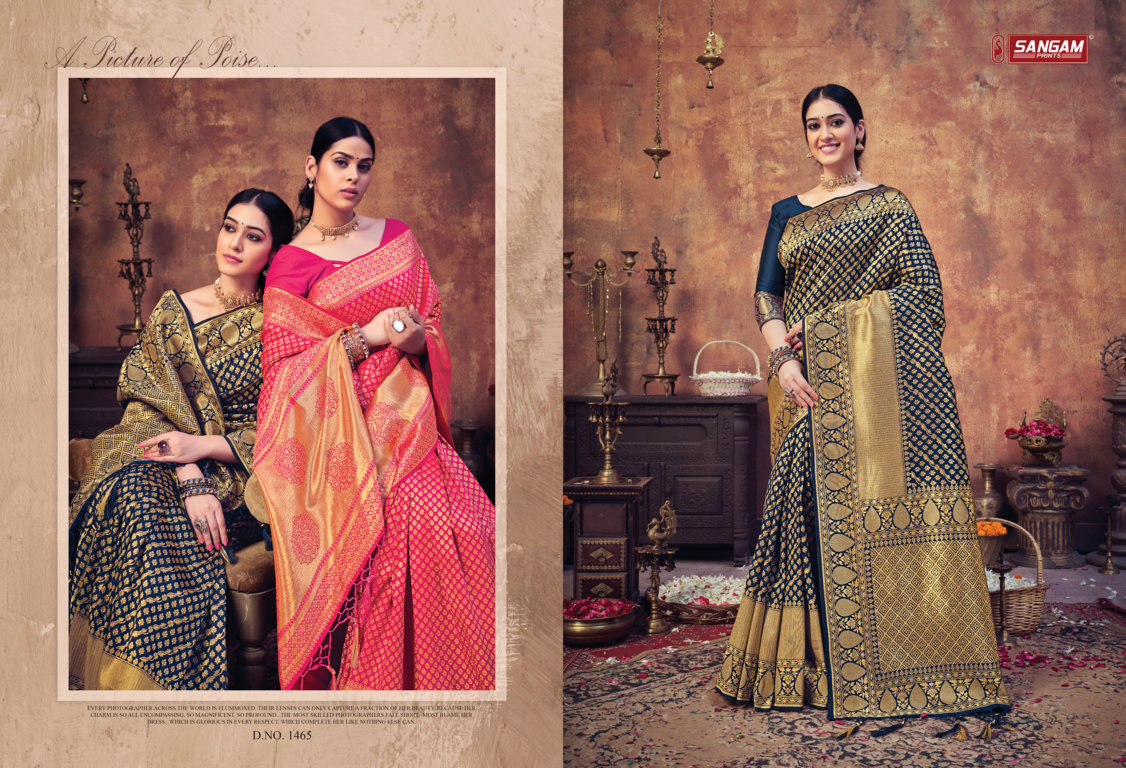 sangam print maharani silk Banarasi silk graceful look saree catalog