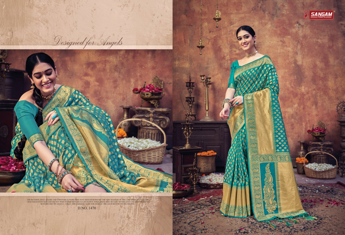 sangam print maharani silk Banarasi silk graceful look saree catalog