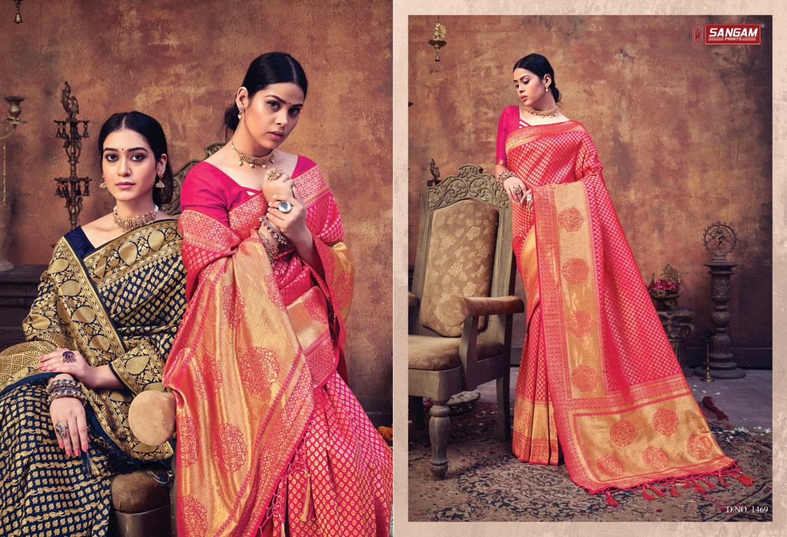 sangam print maharani silk Banarasi silk graceful look saree catalog