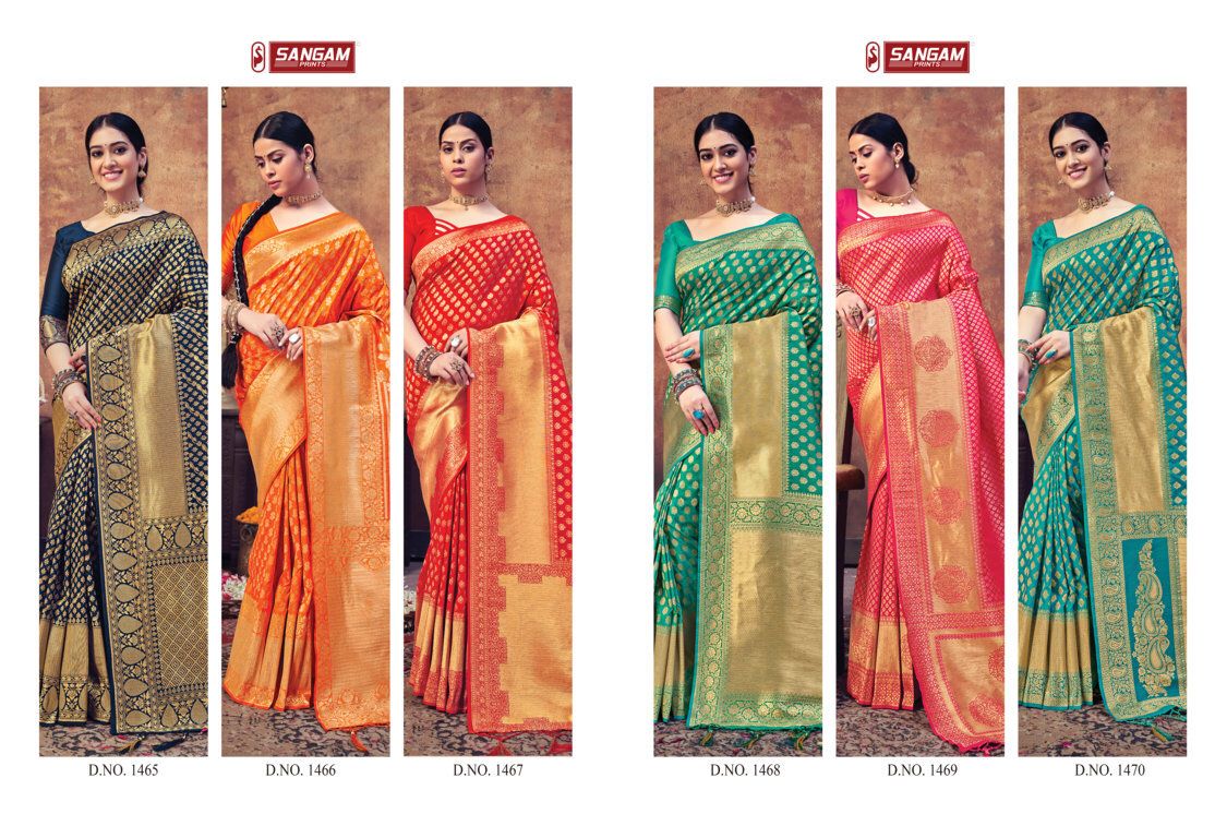 sangam print maharani silk Banarasi silk graceful look saree catalog