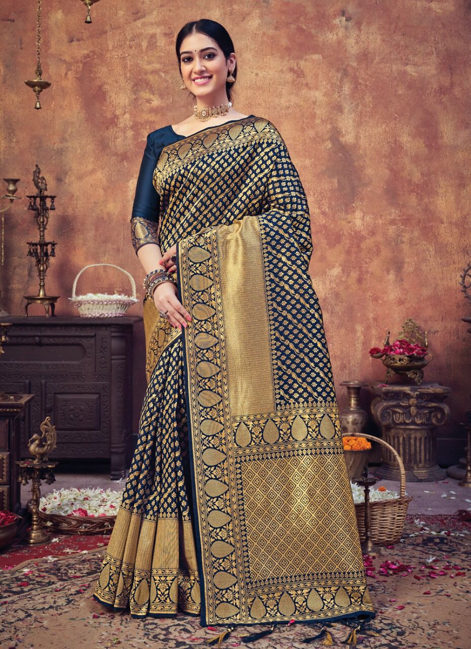 sangam print maharani silk Banarasi silk graceful look saree catalog