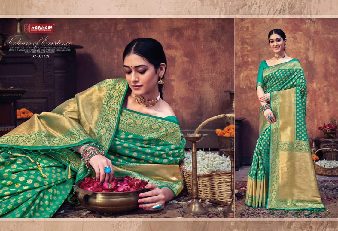 sangam print maharani silk Banarasi silk graceful look saree catalog