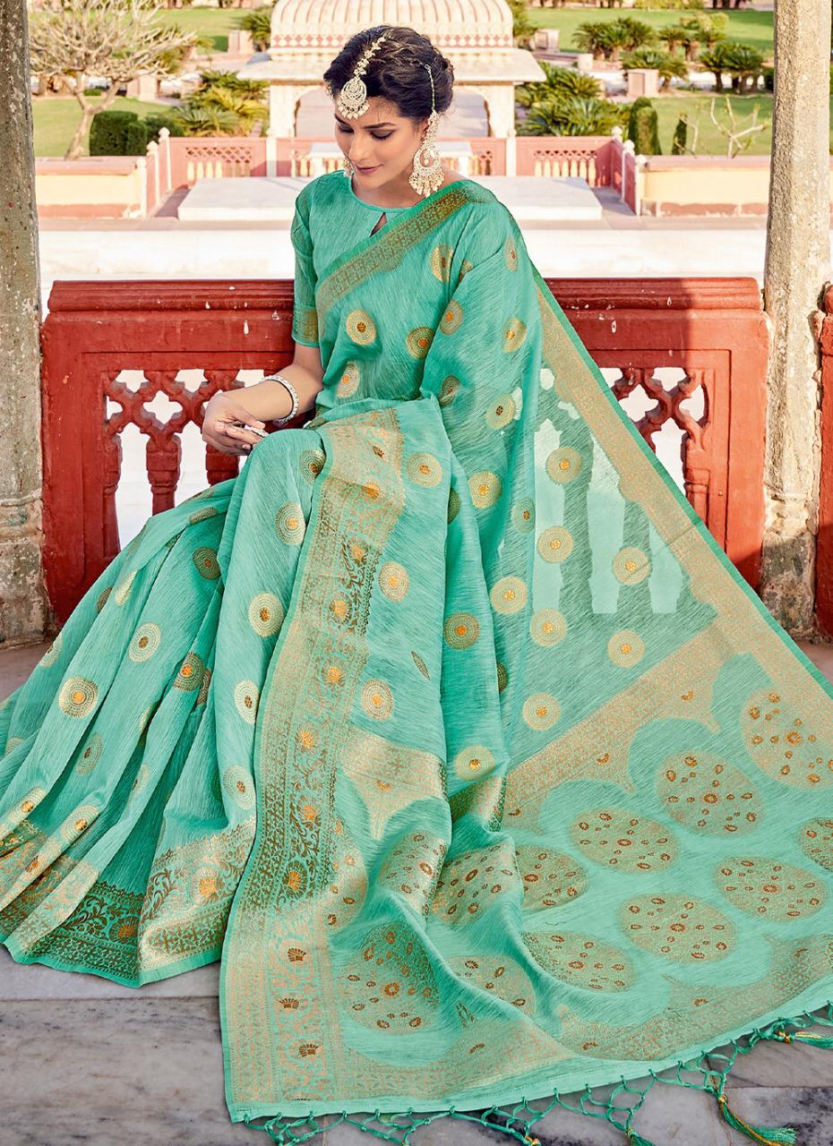 sangam print nilambari silk linen gorgeous look saree catalog