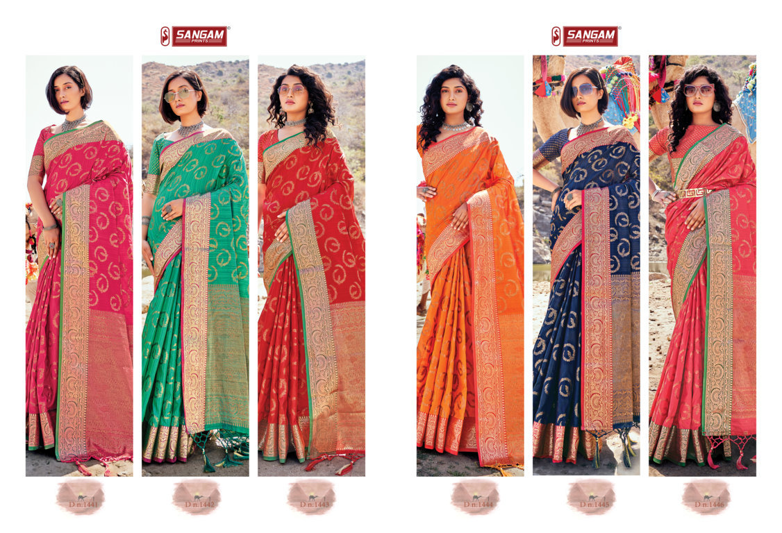 sangam print nirali silk new Banarasi silk graceful look saree catalog