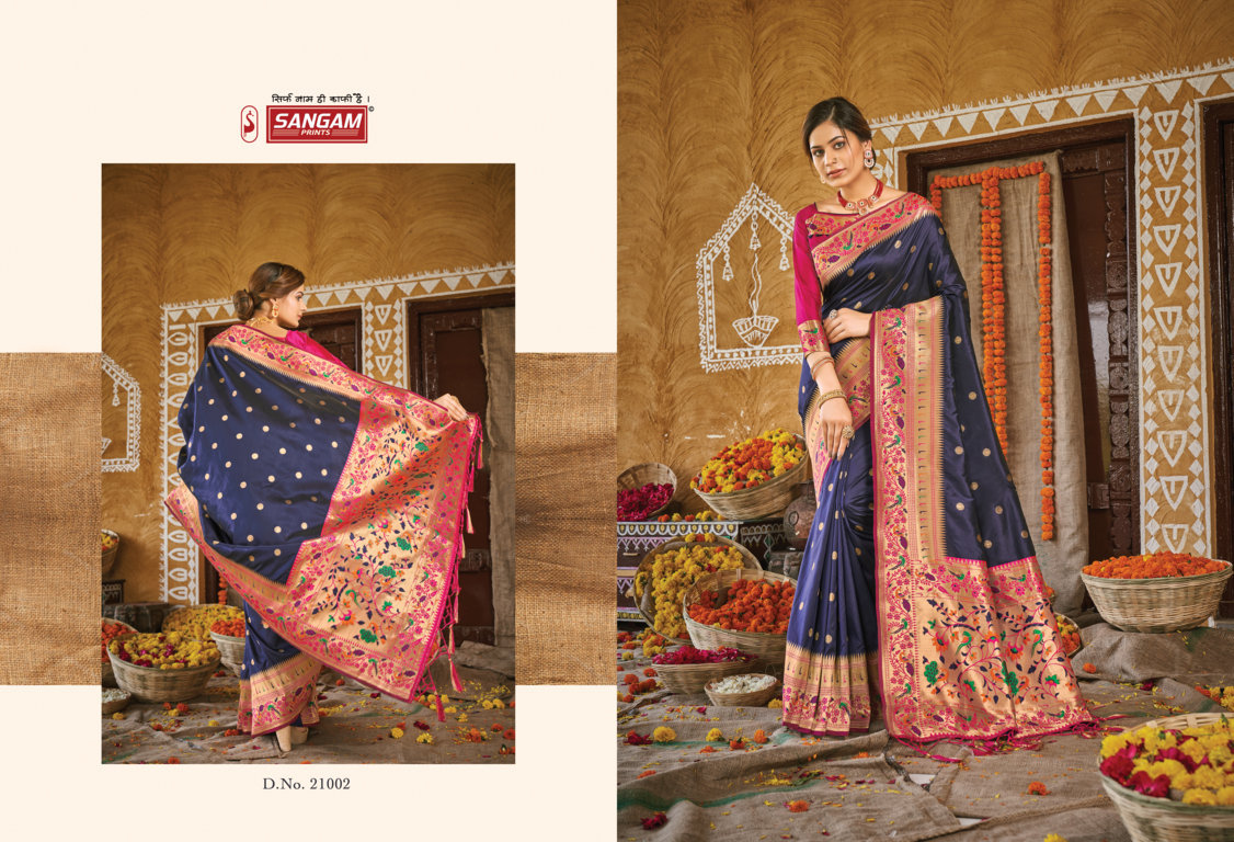 sangam print palki Paithani Silk graceful look saree catalog