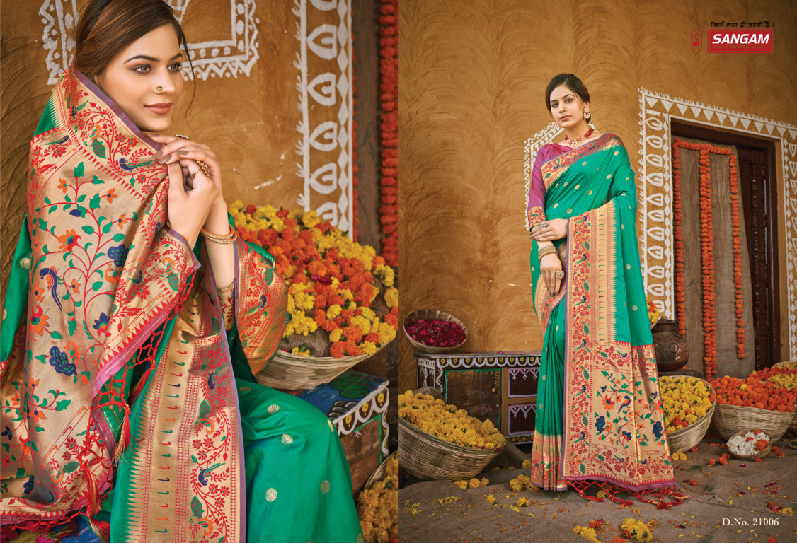 sangam print palki Paithani Silk graceful look saree catalog