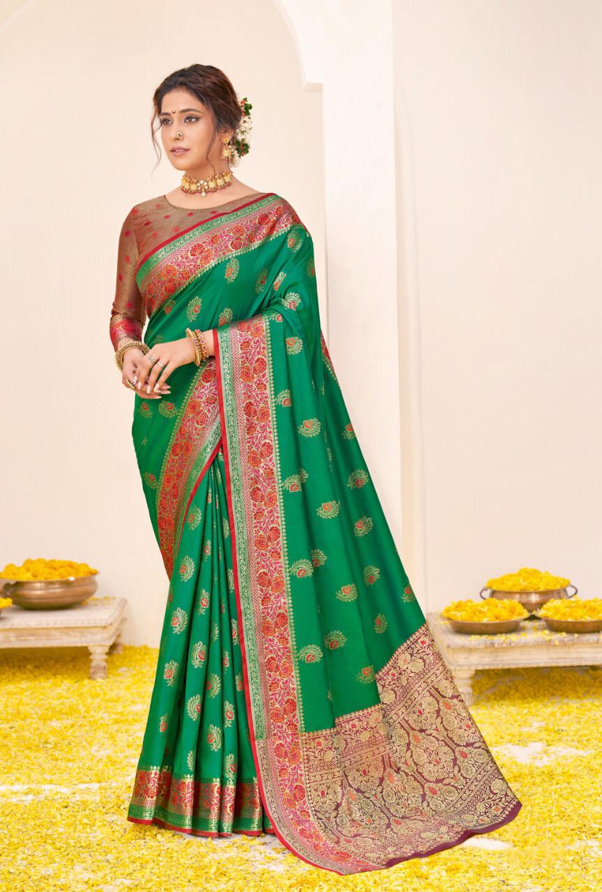 sangam print rajbala silk elegant look saree catalog