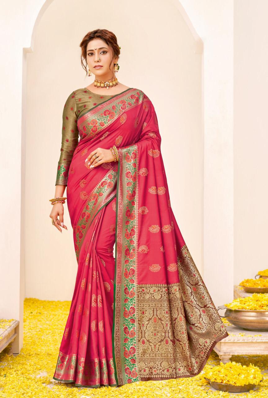 sangam print rajbala silk elegant look saree catalog