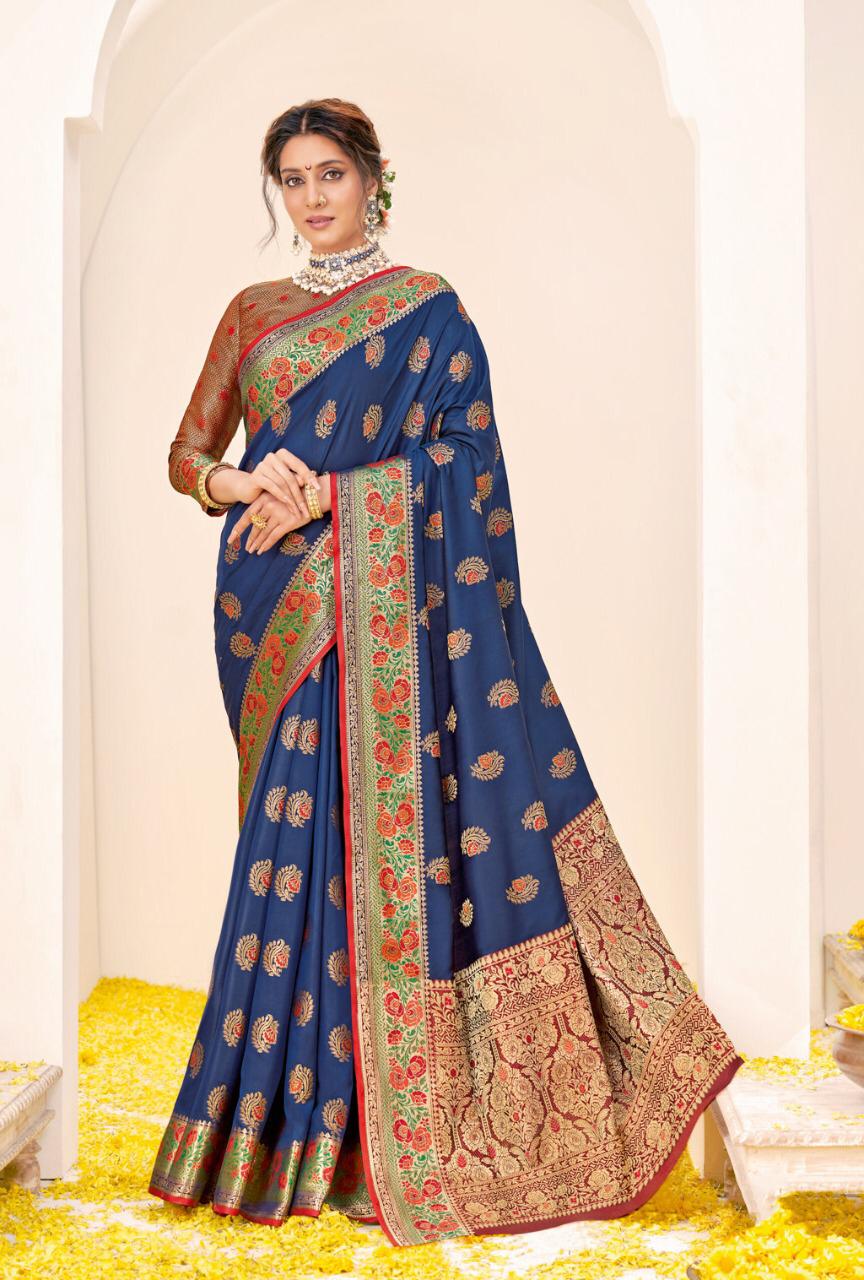 sangam print rajbala silk elegant look saree catalog