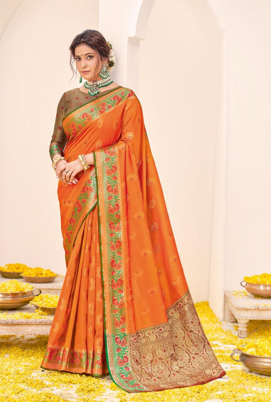 sangam print rajbala silk elegant look saree catalog