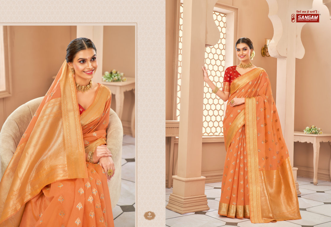 sangam print sagarika cotton attractive look saree catalog