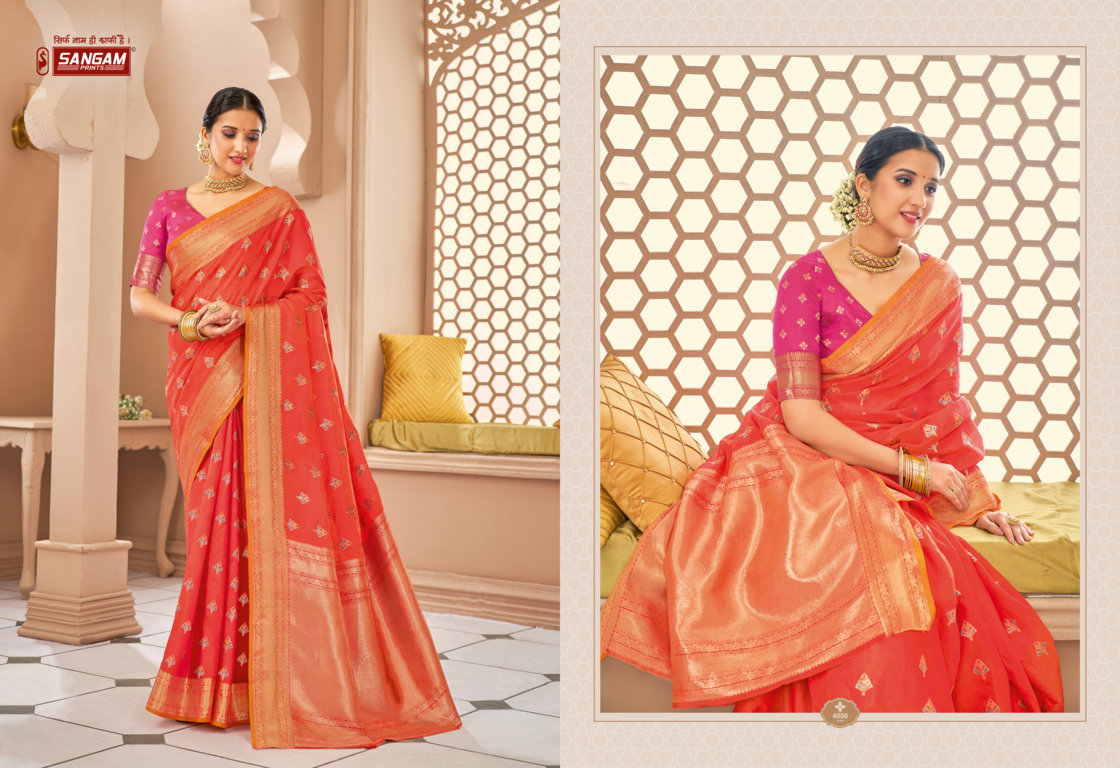 sangam print sagarika cotton attractive look saree catalog