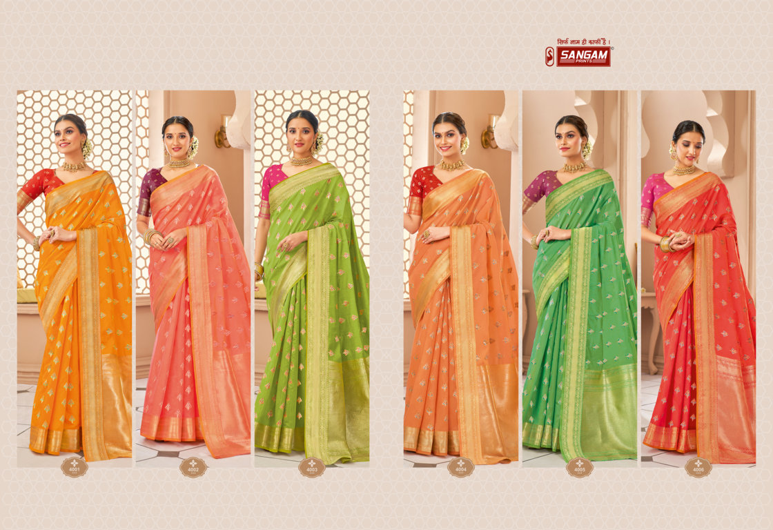 sangam print sagarika cotton attractive look saree catalog