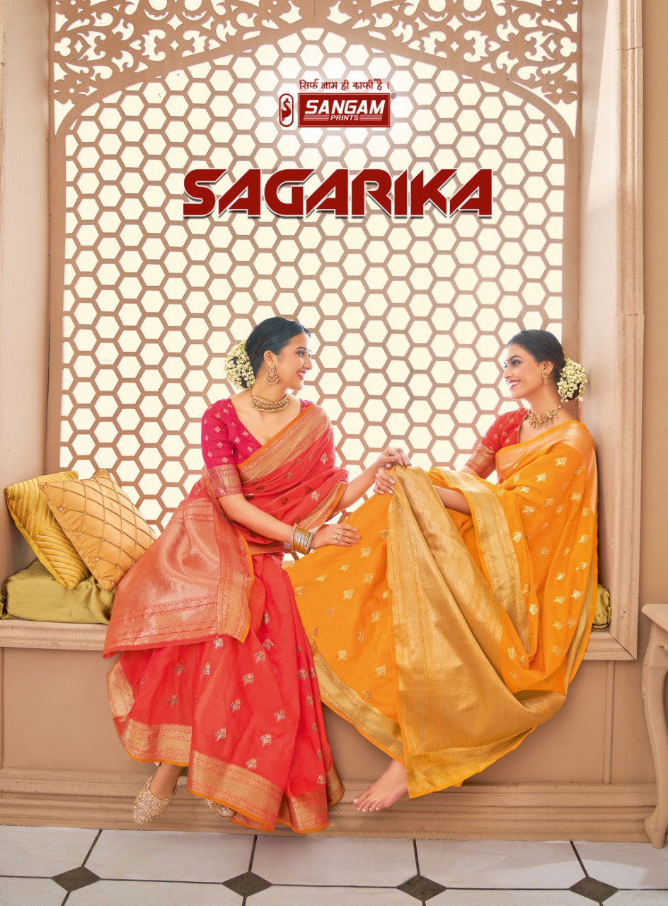 sangam print sagarika cotton attractive look saree catalog