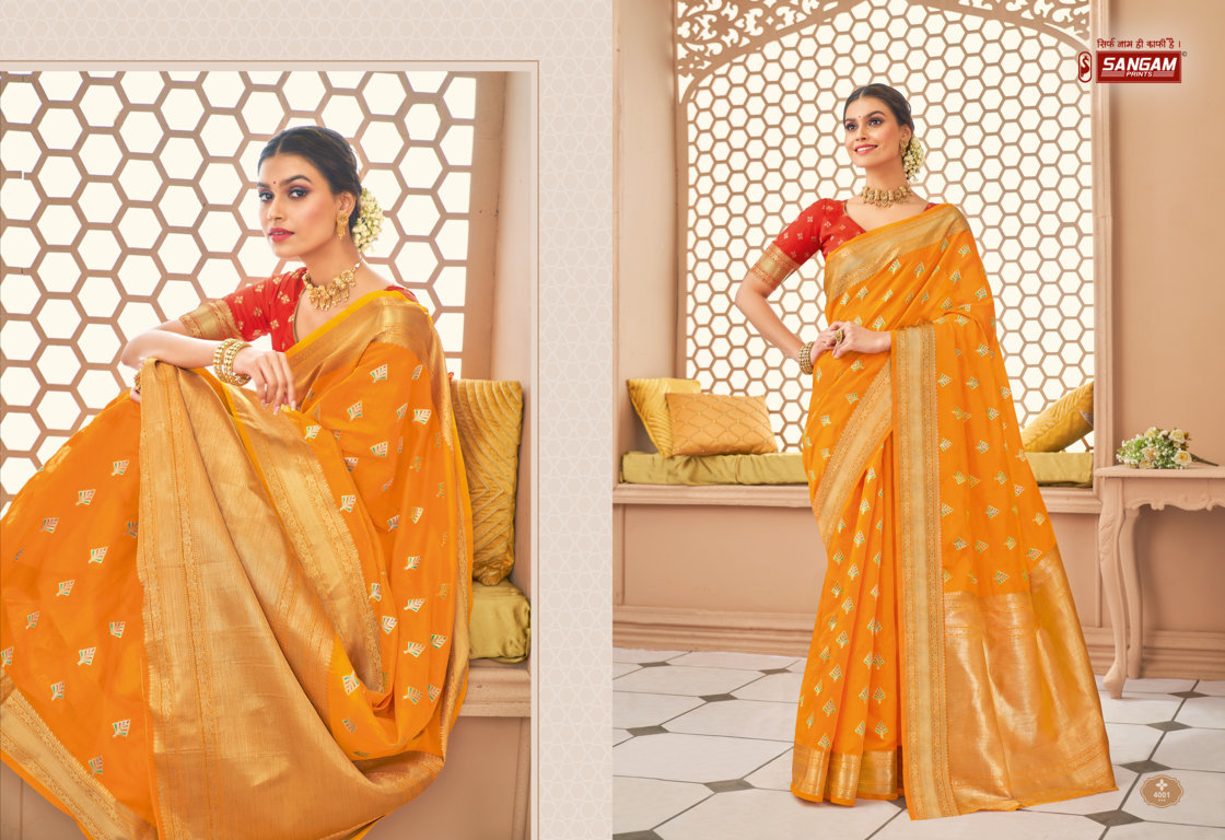 sangam print sagarika cotton attractive look saree catalog