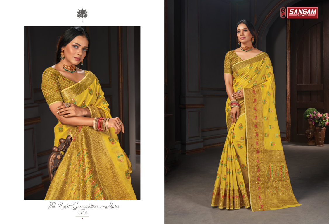 sangam print sahikala cotton attractive saree catalog