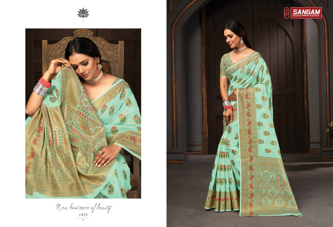 sangam print sahikala cotton attractive saree catalog