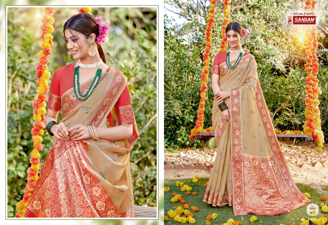 sangam print subh milan cotton astonishing saree catalog