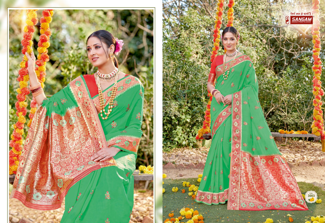 sangam print subh milan cotton astonishing saree catalog