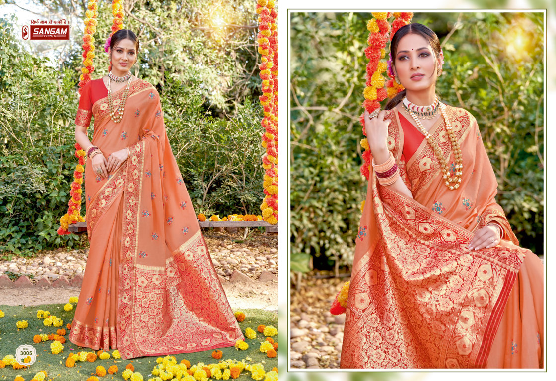 sangam print subh milan cotton astonishing saree catalog