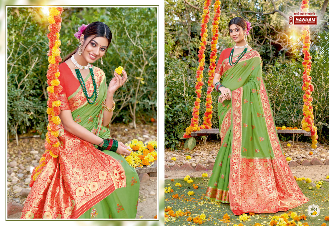 sangam print subh milan cotton astonishing saree catalog