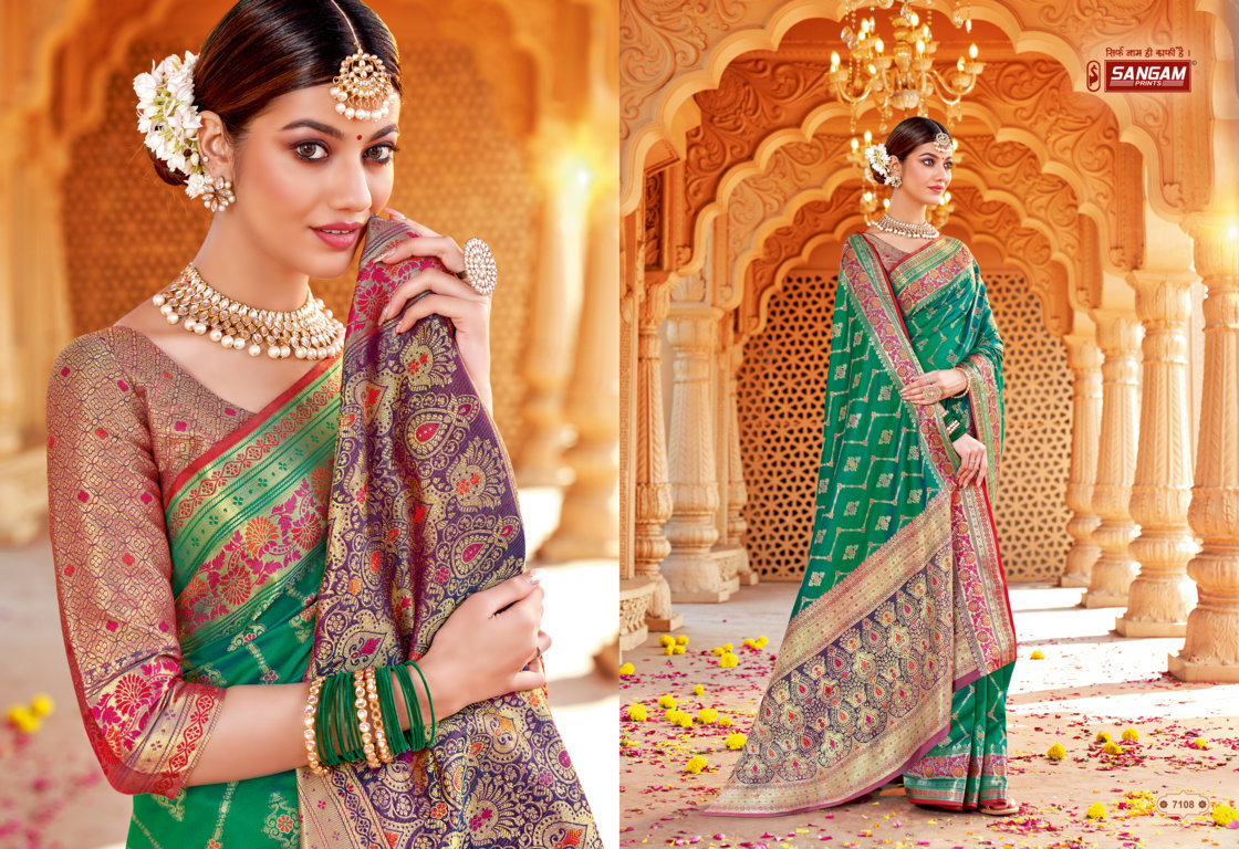 sangam print taramani silk elegant look saree catalog