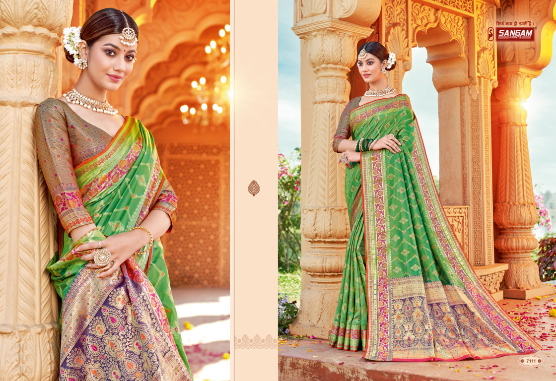 sangam print taramani silk elegant look saree catalog