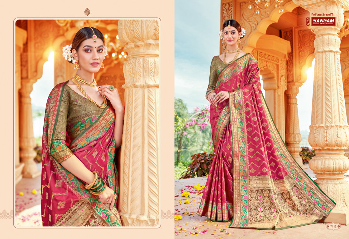 sangam print taramani silk elegant look saree catalog