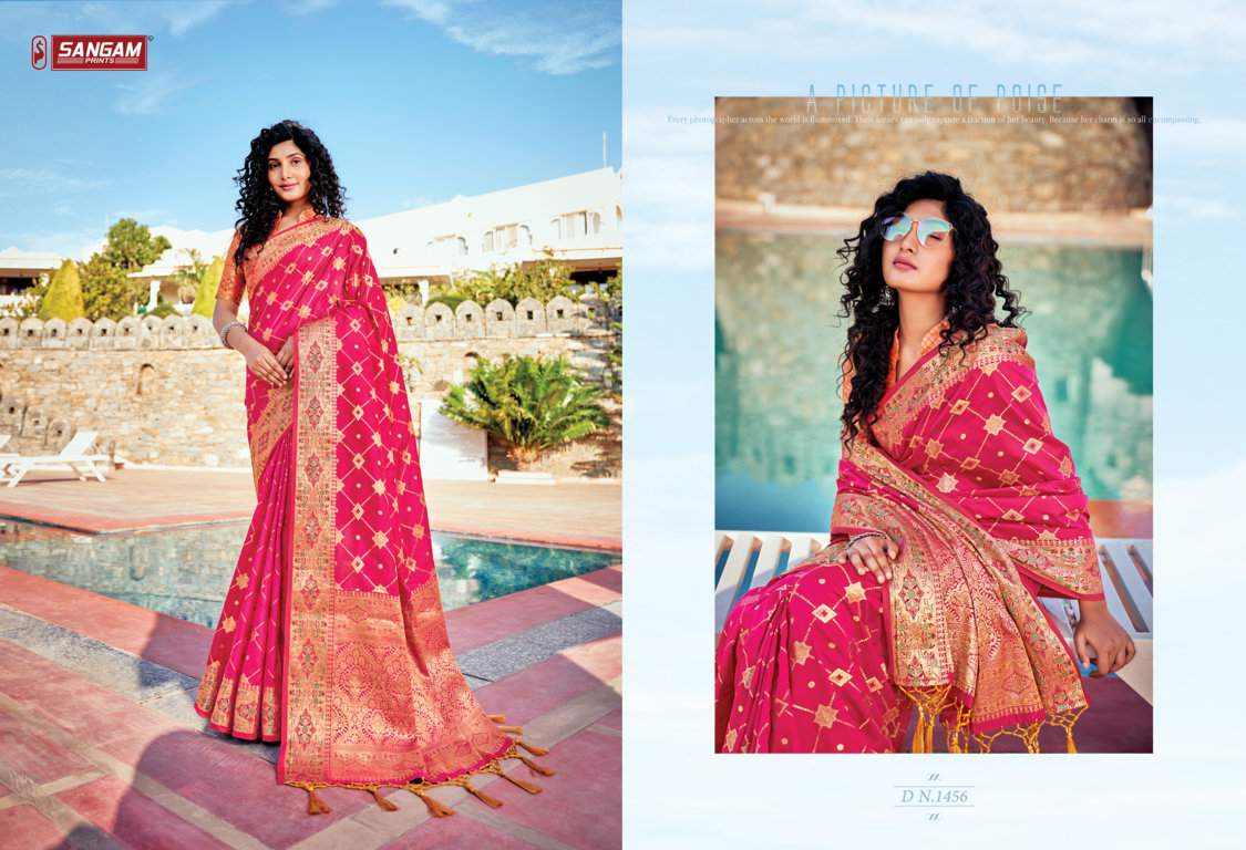 sangam print vasudha silk Banarasi silk graceful look saree catalog