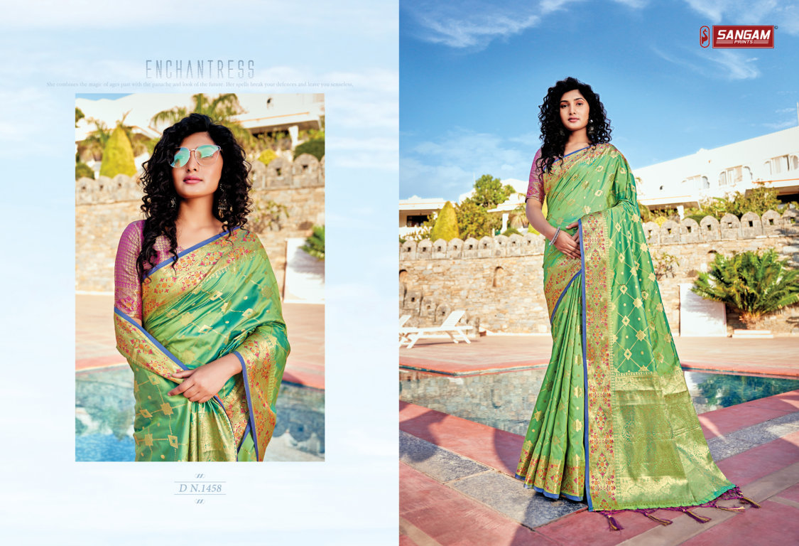 sangam print vasudha silk Banarasi silk graceful look saree catalog