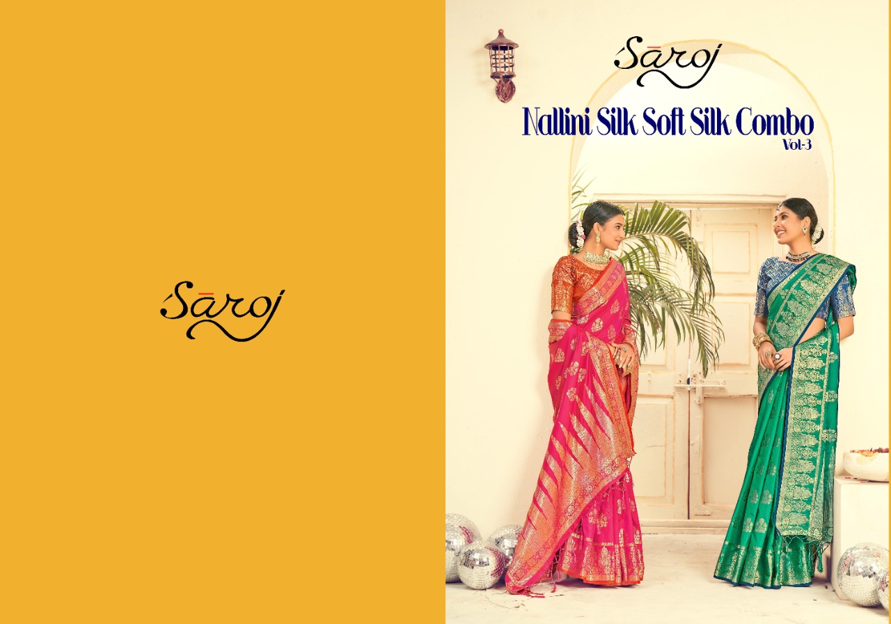 saroj saree Nallini Vol 3 silk innovative look saree catalog