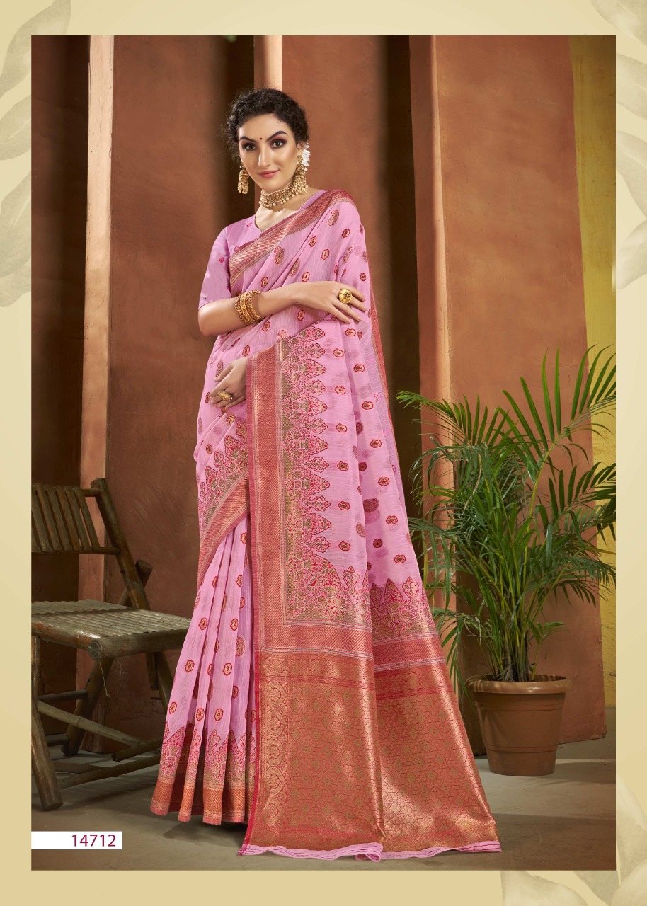 shakunt weaves SKS Linen 3019 linen gorgeous look saree catalog