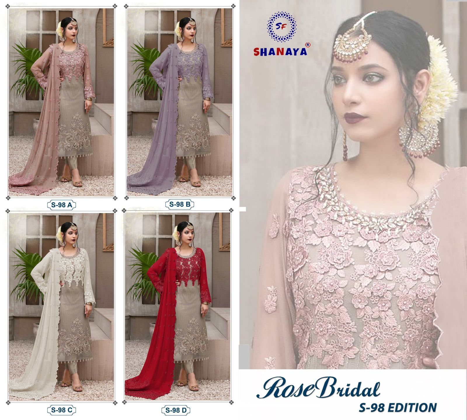 shanaya rose bridel s 98 edition gerogette catchy look salwar suit catalog