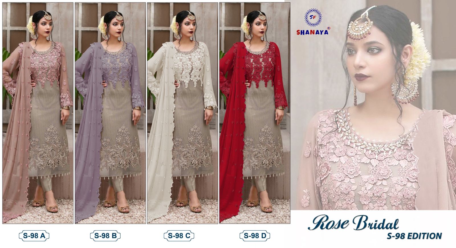 shanaya rose bridel s 98 edition gerogette catchy look salwar suit catalog