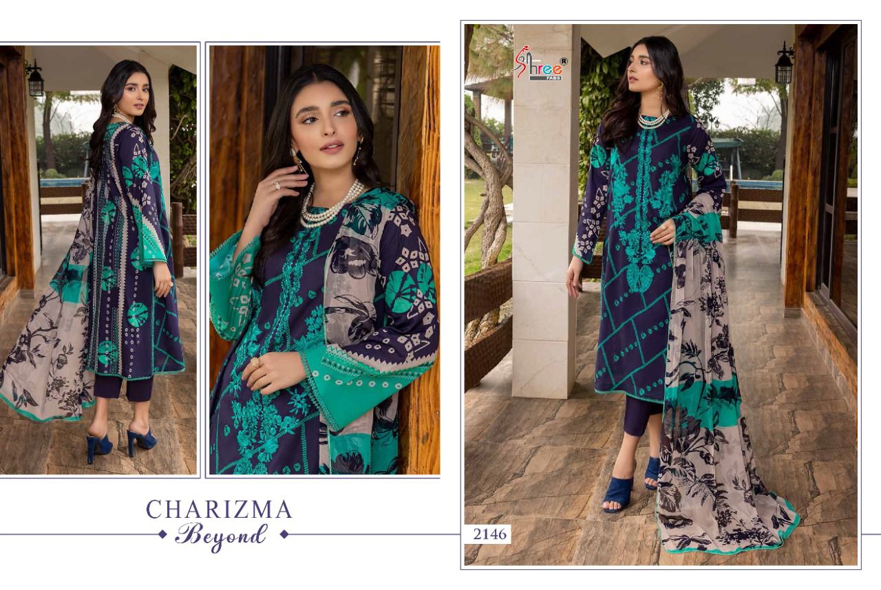 shree fab Charizma Beyond cotton catchy look salwar suit with chiffon dupatta catalog